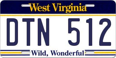 WV license plate DTN512