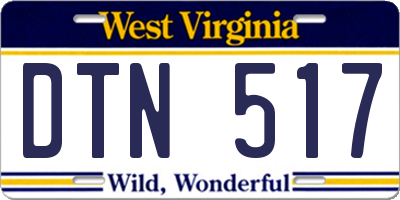 WV license plate DTN517