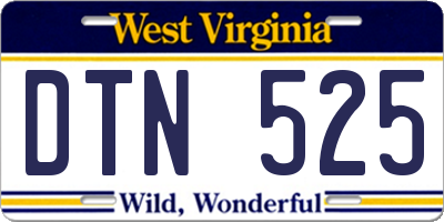WV license plate DTN525