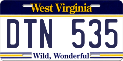 WV license plate DTN535