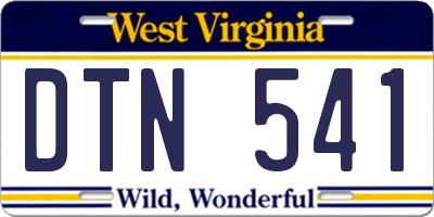 WV license plate DTN541