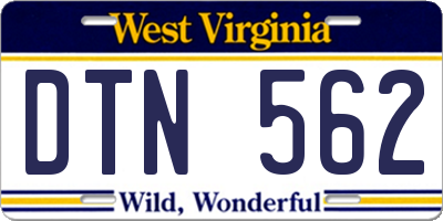 WV license plate DTN562