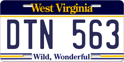 WV license plate DTN563