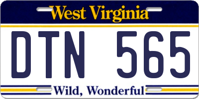 WV license plate DTN565