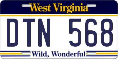 WV license plate DTN568