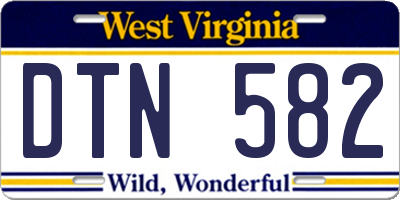 WV license plate DTN582