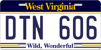 WV license plate DTN606