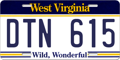 WV license plate DTN615