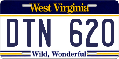 WV license plate DTN620