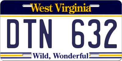 WV license plate DTN632