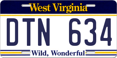 WV license plate DTN634