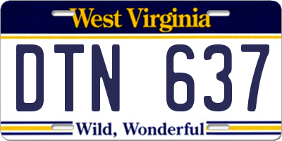 WV license plate DTN637