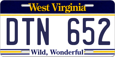 WV license plate DTN652
