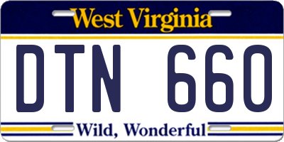 WV license plate DTN660