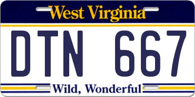 WV license plate DTN667