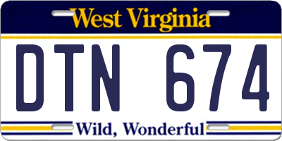 WV license plate DTN674