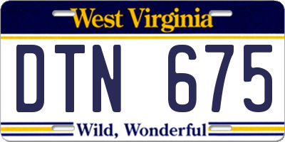 WV license plate DTN675