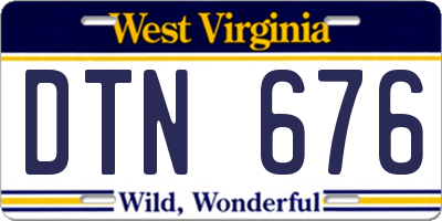 WV license plate DTN676