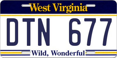 WV license plate DTN677