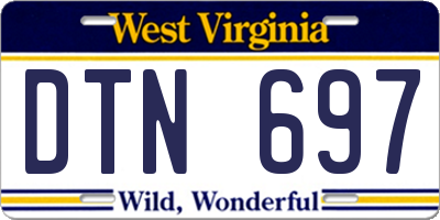 WV license plate DTN697