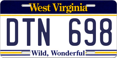 WV license plate DTN698