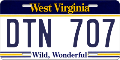 WV license plate DTN707