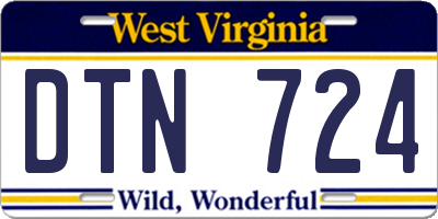 WV license plate DTN724
