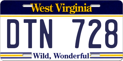 WV license plate DTN728
