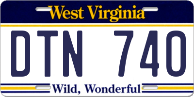 WV license plate DTN740