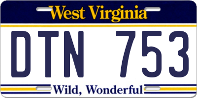 WV license plate DTN753