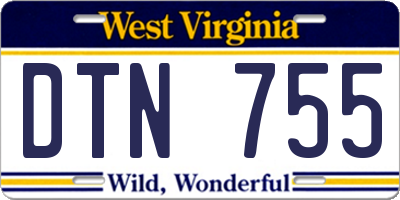 WV license plate DTN755