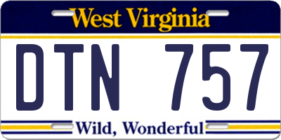 WV license plate DTN757