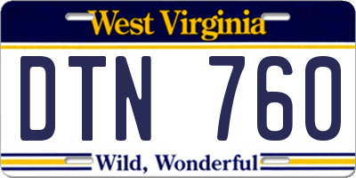 WV license plate DTN760
