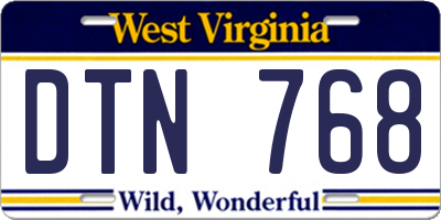 WV license plate DTN768