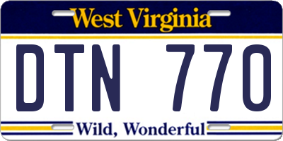 WV license plate DTN770