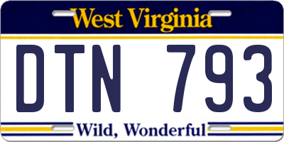 WV license plate DTN793