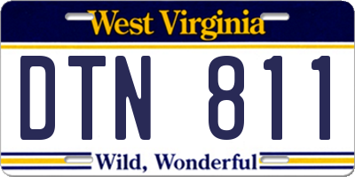WV license plate DTN811