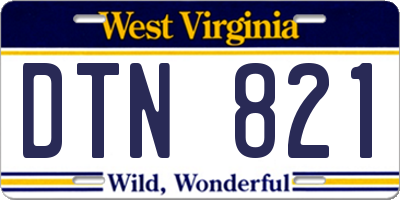 WV license plate DTN821