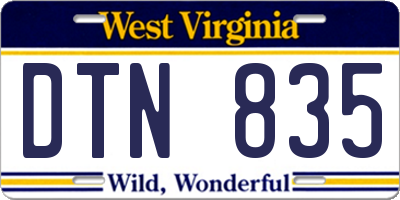 WV license plate DTN835