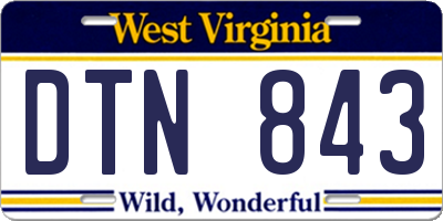 WV license plate DTN843