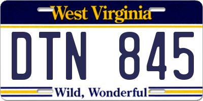 WV license plate DTN845