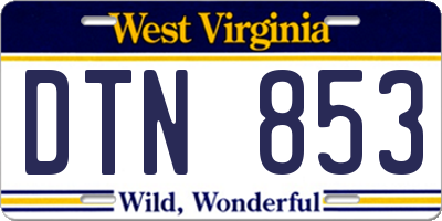 WV license plate DTN853