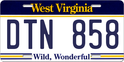 WV license plate DTN858