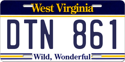 WV license plate DTN861