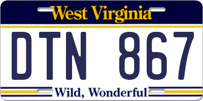 WV license plate DTN867