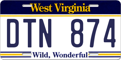 WV license plate DTN874