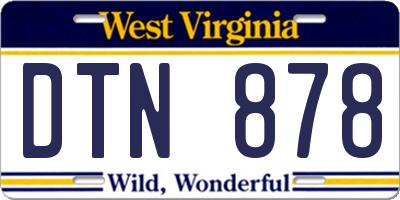 WV license plate DTN878