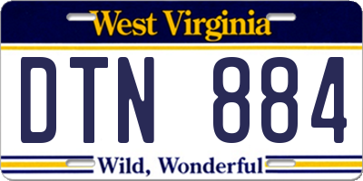 WV license plate DTN884