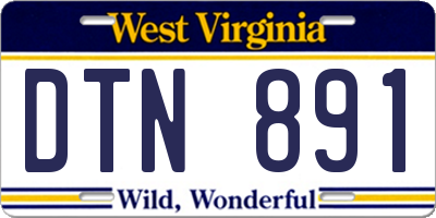 WV license plate DTN891