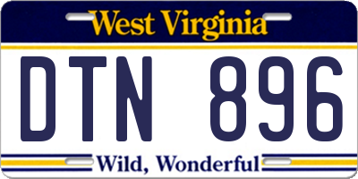 WV license plate DTN896
